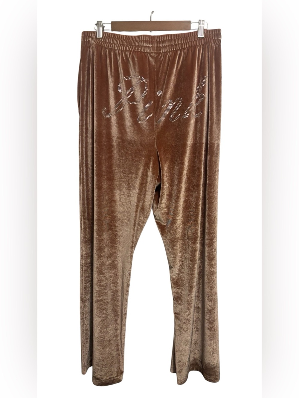 PINK BY VICTORIA’S SECRET•Velour Shine Logo Wide-Leg Pants - Picture 5 of 8